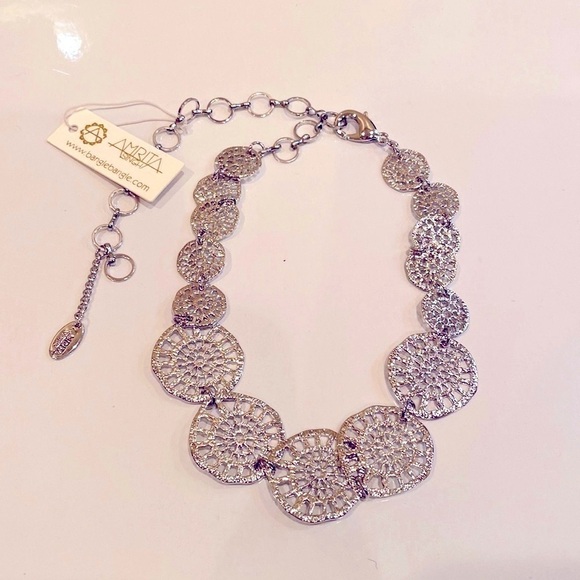 Amrita Singh Cecile silver tone hammered choker. Adjustable. Hand made. NWT. - Picture 7 of 9